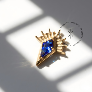 Piercing Topo Losango Lux Azul Titânio e Ouro 18k