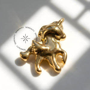 Piercing Topo Unicórnio Titânio e Ouro 18k