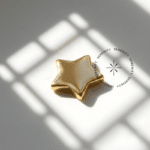 Piercing Topo Estrela Lisa Titânio e Ouro 18k