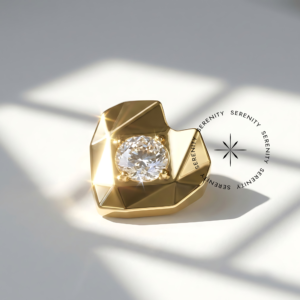 Piercing Topo Coração Geométrico Zircônia Titânio e Ouro 18k