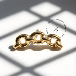 TN1479 Piercing Topo Cluster Elos Corrente Titânio e Ouro 18k