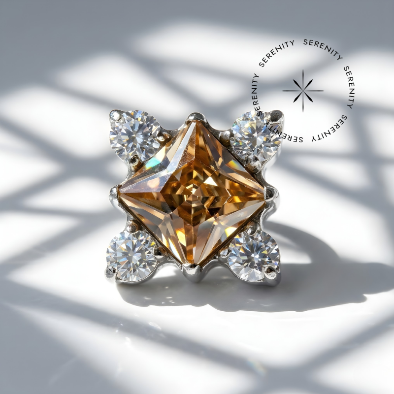 TN1972 Piercing Topo Estrela Super Nova Campanhe Titânio ASTM F136