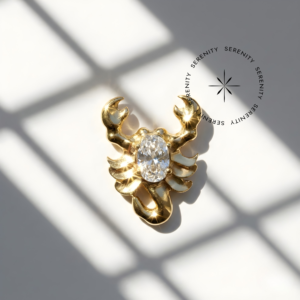 Piercing Topo Escorpião Cravejado Titânio e Ouro 18k