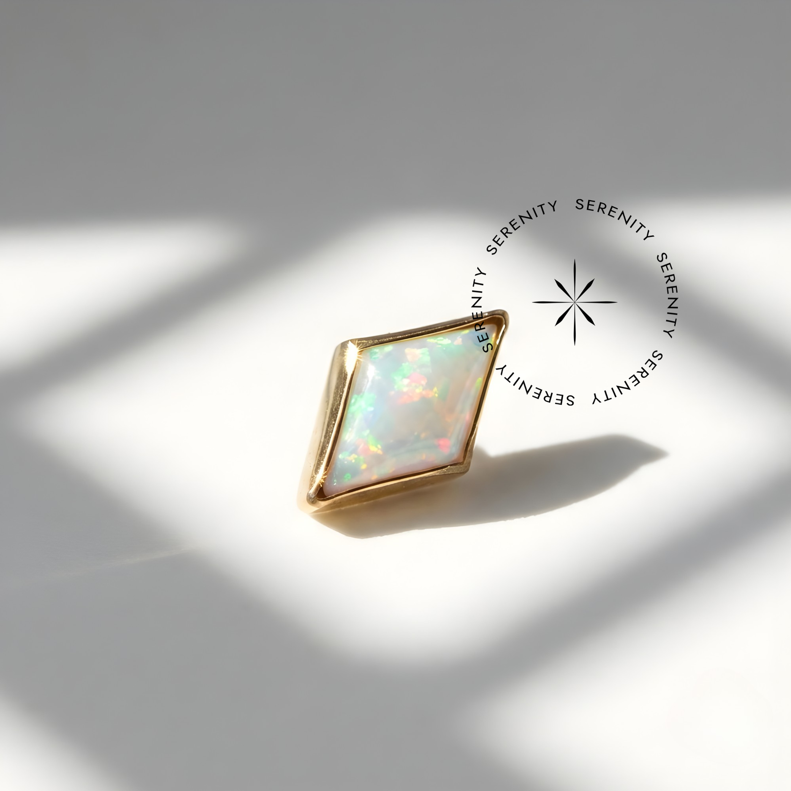 Piercing Topo Losango Opala Titânio e Ouro 18k