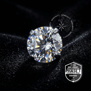 Topo Piercing Titânio Zircônia TT46 com cravação em garras e rosca interna.