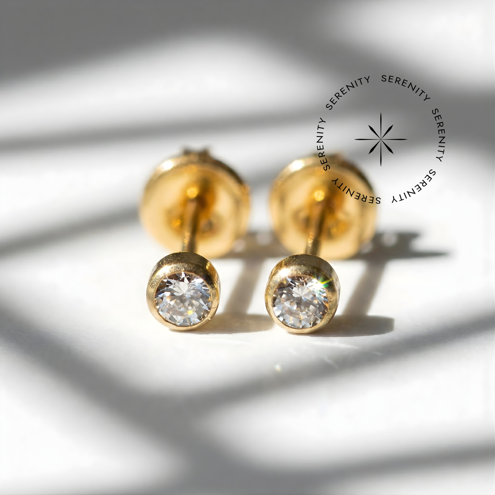 Brinco Ponto de Luz Zircônia Titânio e Ouro 18k Confort (Par)