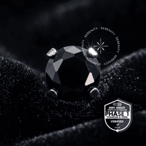 Piercing Ponto de Luz Titânio TT32 cravação perfil baixo Zircônia Premium Black e selo Titânio Mill APP.