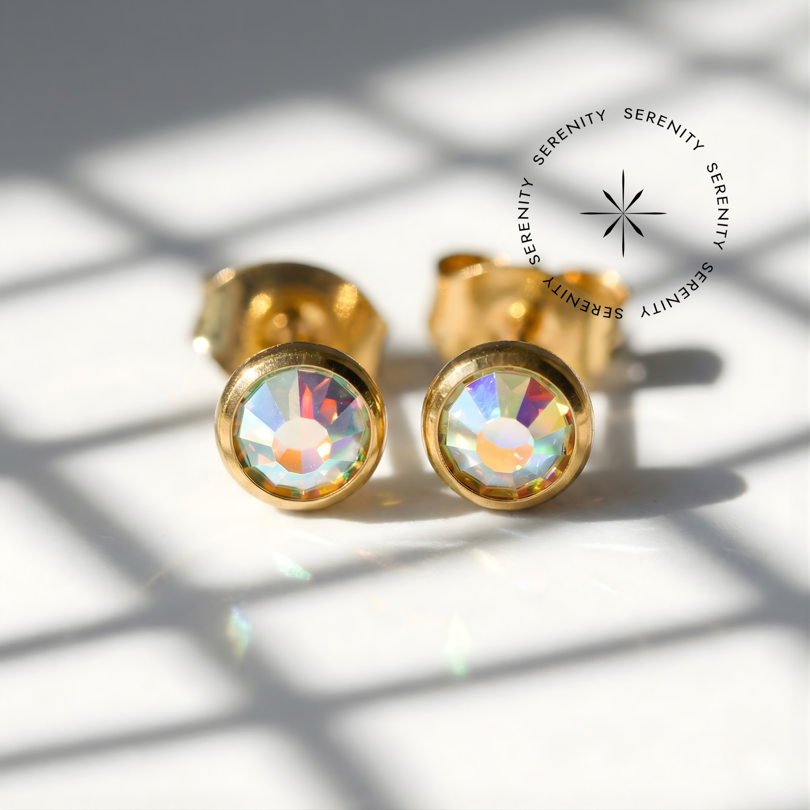 Brinco Ponto de Luz Zircônia Special Boreal Titânio e Ouro 18k (Par)