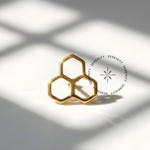 Piercing Topo Colmeia Titânio e Ouro 18k