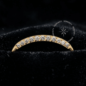 Topo Cluster Lua Fina em Titânio Revestido de Ouro 18k com Zircônias Premium Cristalinas para Atualização de Setup de Helix e Conch.