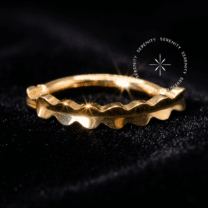 Piercing Umbigo Corações Titânio revestido de ouro 18k com trava clicker e design sem pedras.