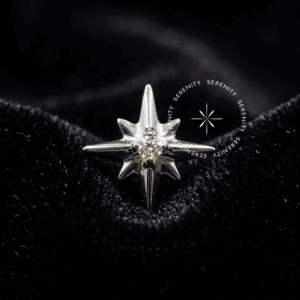 Topo Estrela Titânio e ouro 18k