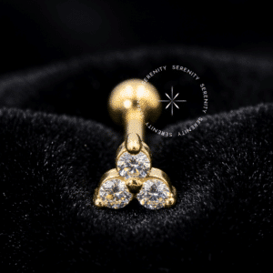 Piercing Microbell Cravejado Ouro