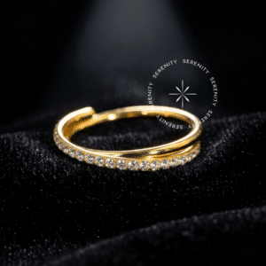 Argola Segmento Cruzado Titânio Revestido de Ouro 18k com detalhes em Zircônia Premium para piercing helix e conch.