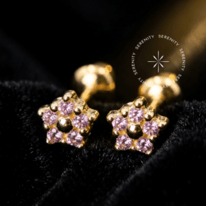 Brinco Micro Flor Ouro