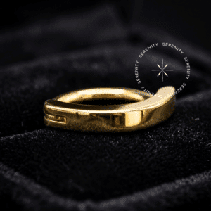 Piercing Umbigo Clicker Liso Titânio revestido de ouro 18k sem pedras, trava clicker que não enrosca.