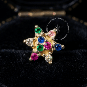 Piercing Flor Rainbow Ouro