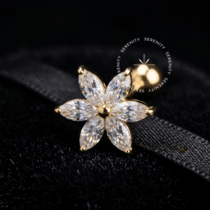 O Piercing Girasol Ouro OR51 em Ouro 18K Maciço atua como Piercing Hipoalergênico e Joalheria de Corpo com Biocompatibilidade em sua Atualização de Setup.