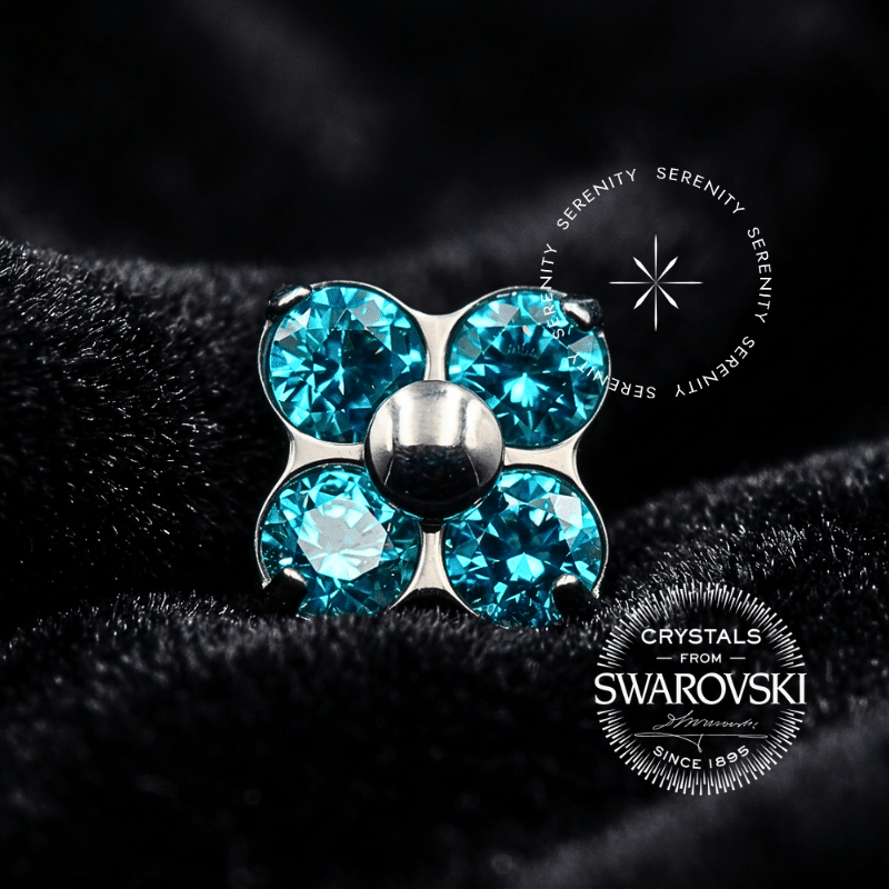 piercing trevo swarovski titanio