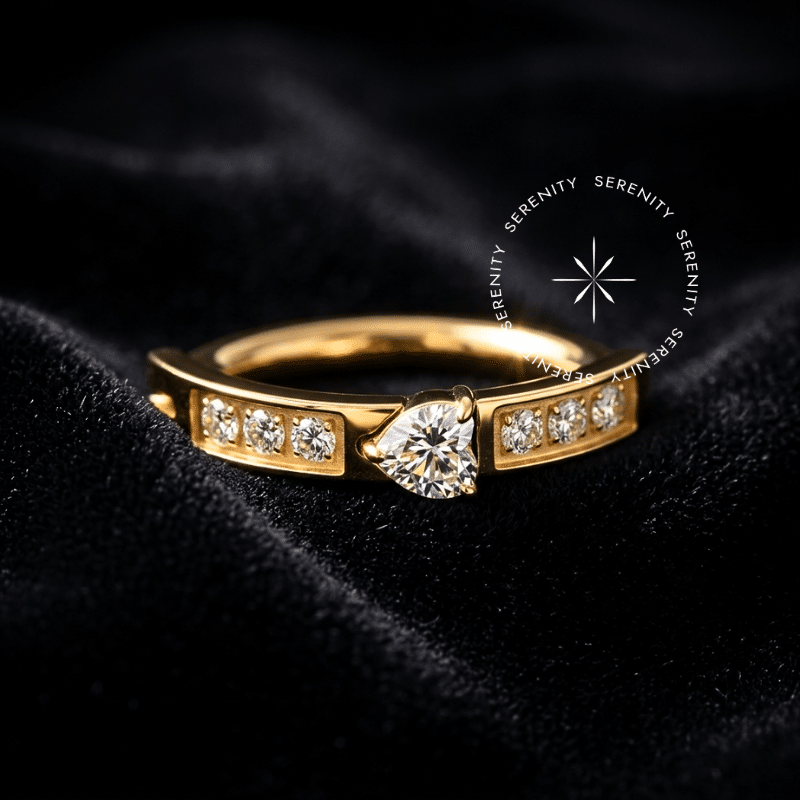 Piercing Umbigo Coração Titânio revestido de ouro 18k com zircônias premium, sistema clicker.