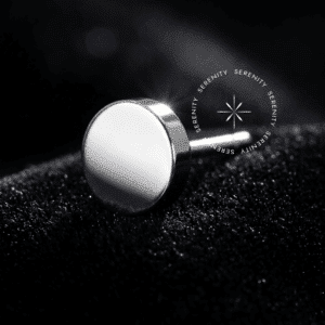 Topo Push Pin Titânio com disco liso de 3mm para atualização de setup de piercing.