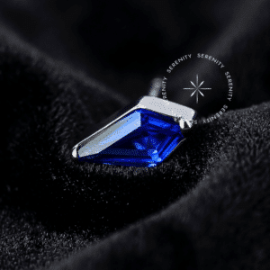 Topo Navete em Titânio Grau Implante Push Pin com pedras de Zircônia Garnet e Azul Safira para atualização de setup hipoalergênico.