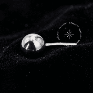Piercing Titânio Esfera polido com acabamento espelhado de alto reflexo, pino push pin por pressão compatível com hastes de joalheria de corpo.