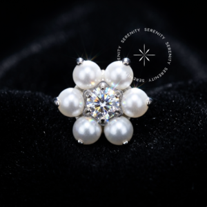Topo Piercing Flor de Pérolas Push Pin em Titânio ASTM F-136 modelo TN1953.