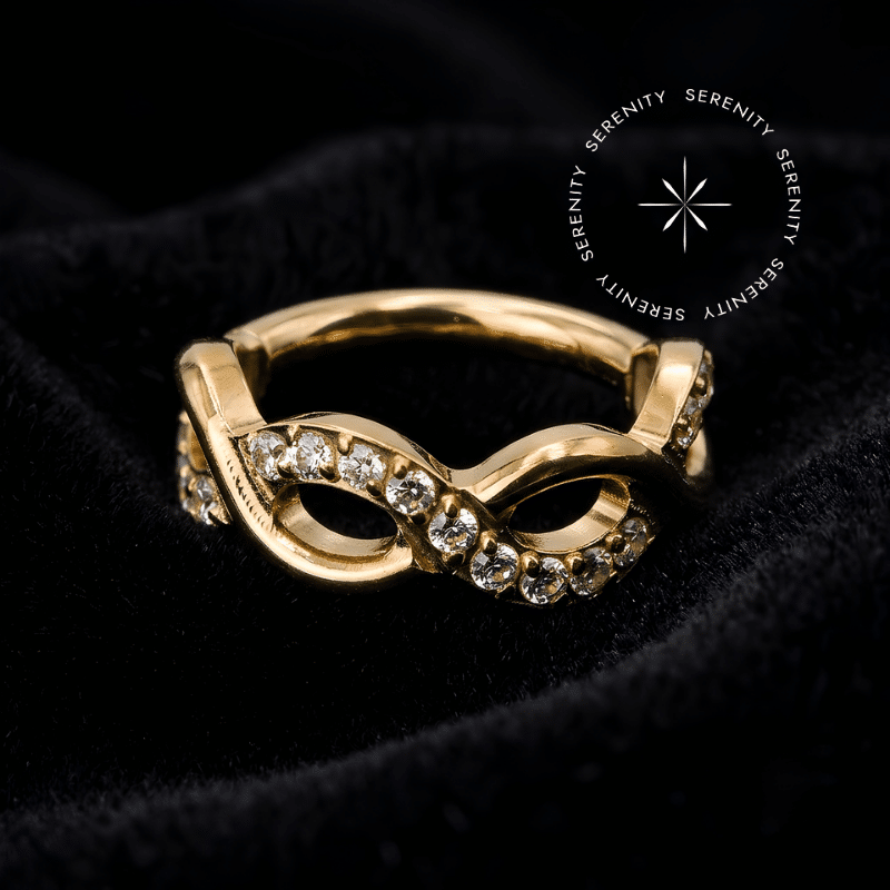 argola clicker titânio dourado