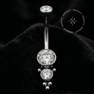 Piercing de Umbigo Cravejado em Titânio