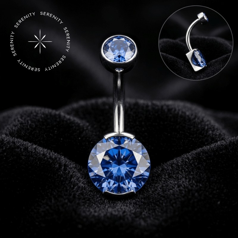 Piercing Umbigo Cravejado em Titânio
