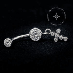Piercing de Umbigo Pingente Cruz em Titânio