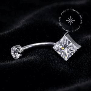Piercing de Umbigo Quadrado em Titânio