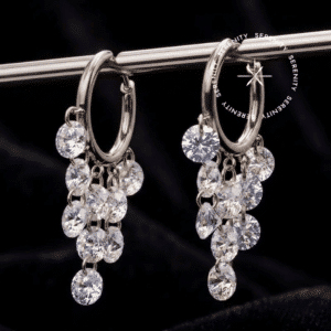 Par de Argolas Clicker Pingente Cravejadas TN2276 - Exclusividade - Serenity
