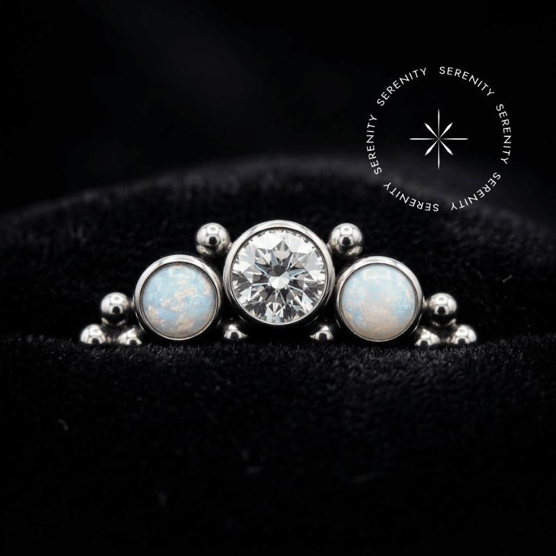 Piercing Topo Cluster em Titânio